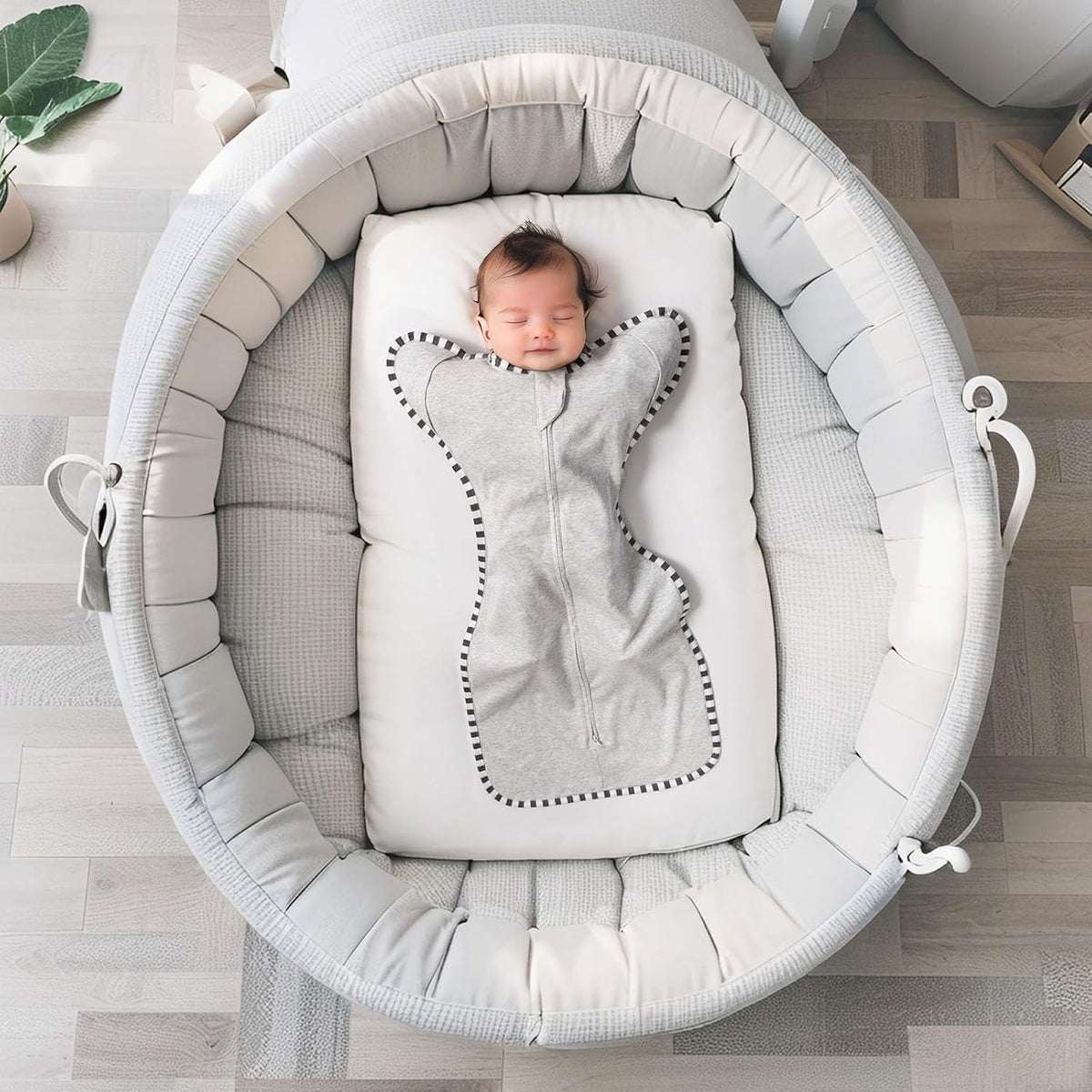 Transition Swaddle, 2 Pack 100% Cotton Baby Sleep Sack, 2-Way Zipper Infant Arm Up Swaddle for