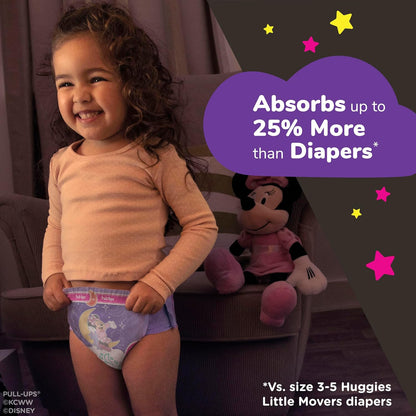 Pull-Ups Girls' Night-Time Potty Training Pants, Size 3T-4T Overnight Training Underwear (32-40