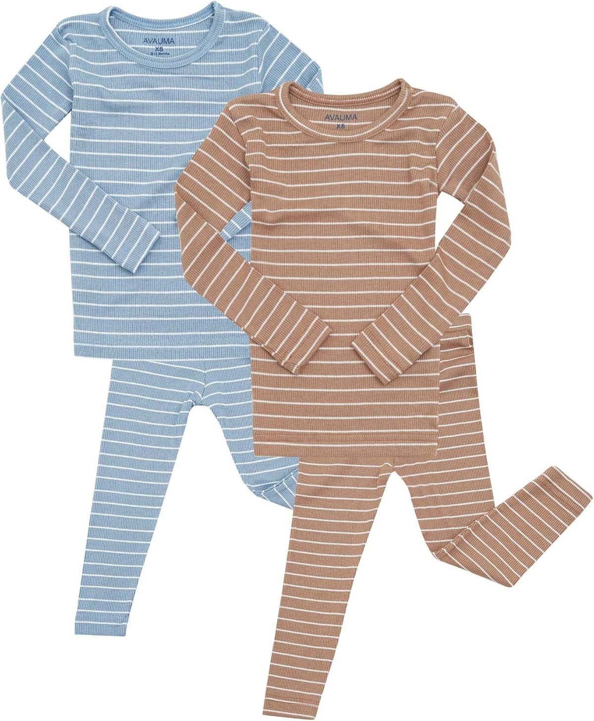AVAUMA Stripe Pattern Baby Boys Girls Pajama Set Kids Toddler Snug fit Ribbed Sleepwear pjs for