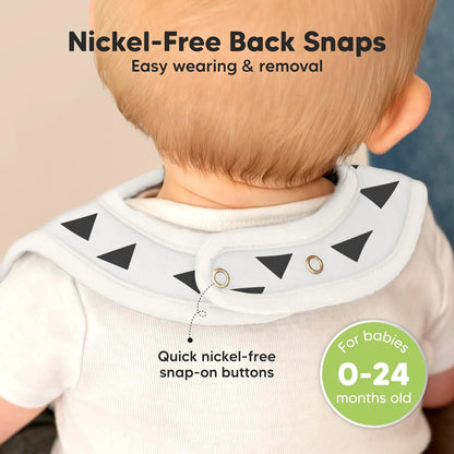 KeaBabies 8-Pack Organic Baby Bibs for Boys, Girls - Super Absorbent Cotton Drool Bibs for Baby