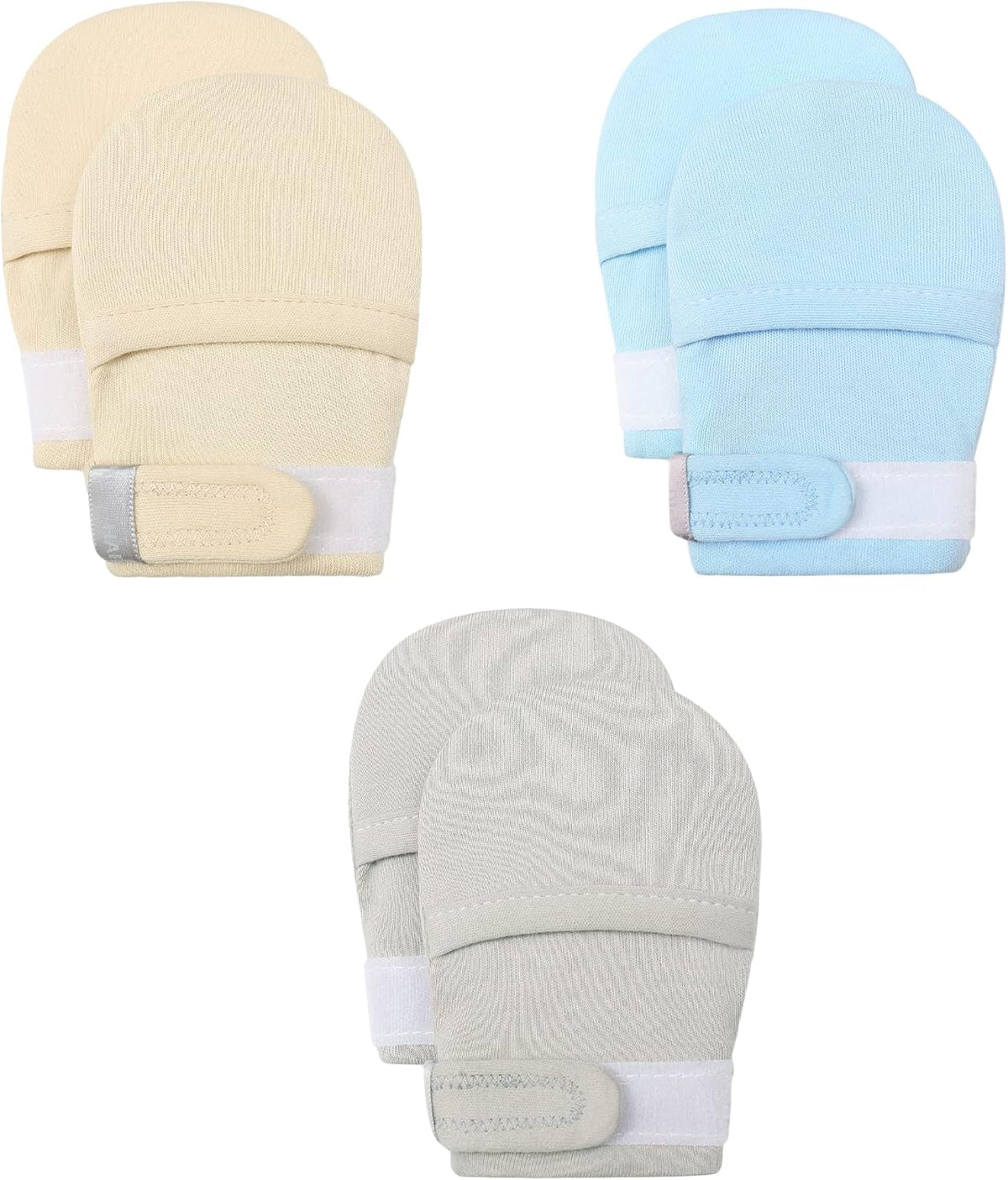 HAPIU Baby No Scratch Mittens Stay On, 100% Cotton Breathable, Adjustable Infant Gloves for Boys