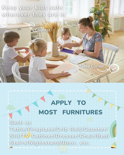 Baby Proofing Corners and Edges Guards Protectors Foam 3M Pre-Taped Bumper Furniture Covers Child