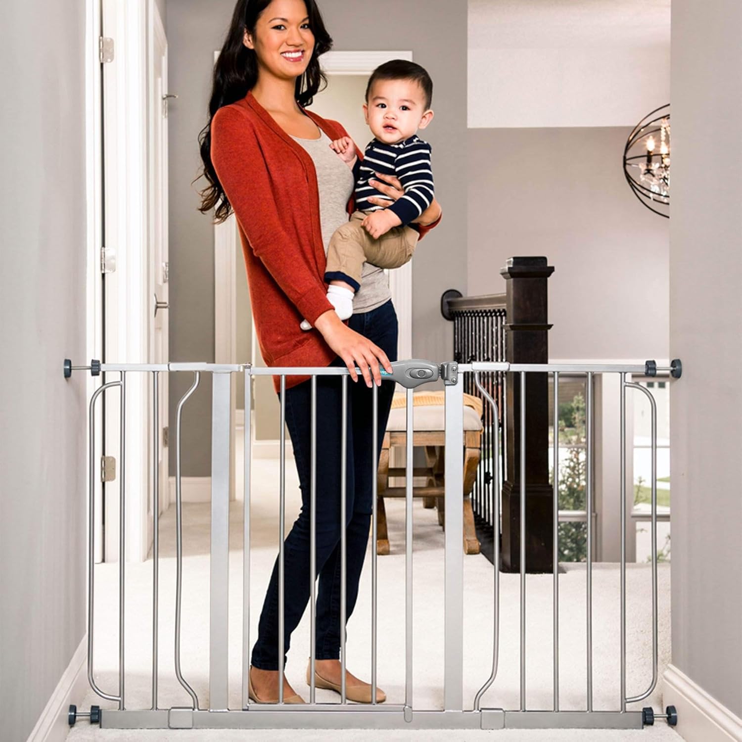 Regalo Easy Step 49-Inch Extra Wide Baby Gate, Includes 4-Inch and 12-Inch Extension Kit, 4 Pack of