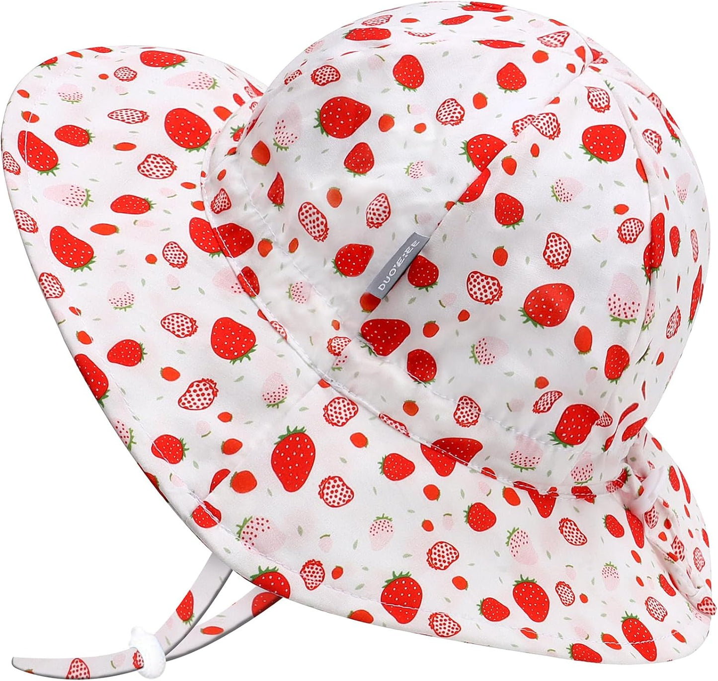 UPF 50+ Baby Bucket Hat - Wide Brim Sun Protection Beach Cap for Girls - Cute & Adjustable Toddler