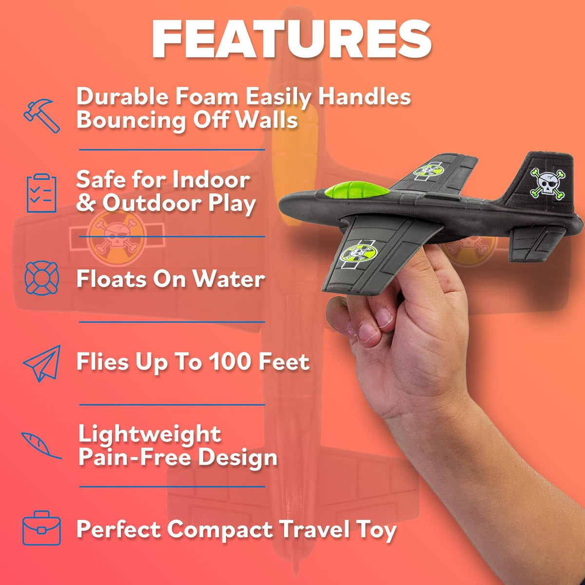 Easter Basket Stuffers For Boys: Sturdy & Durable EVA Foam Toy Airplane for Boys & Girls, 2025 Foam