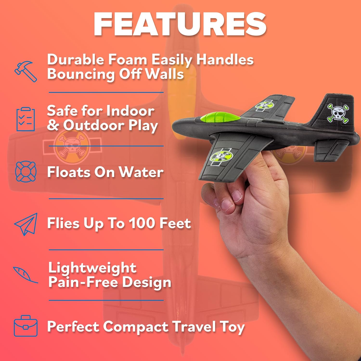 Easter Basket Stuffers For Boys: Sturdy & Durable EVA Foam Toy Airplane for Boys & Girls, 2025 Foam