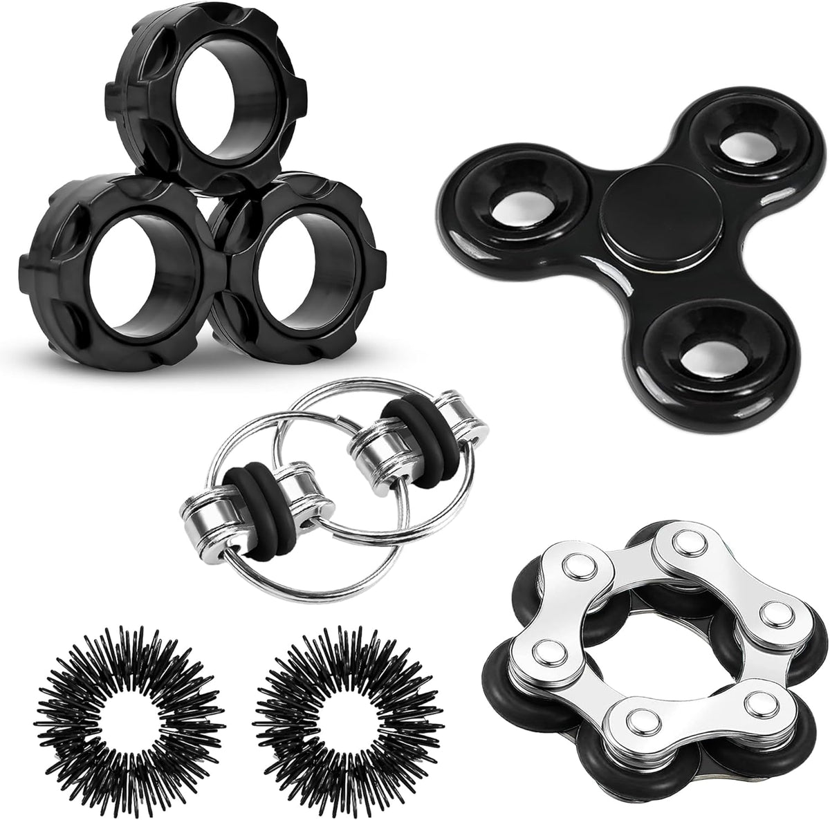 Fidget Toys Adults Pack 6Pcs, EDC Fidgeting Game for Kids Teen Cool Mini Gadget Desk Toys Figette