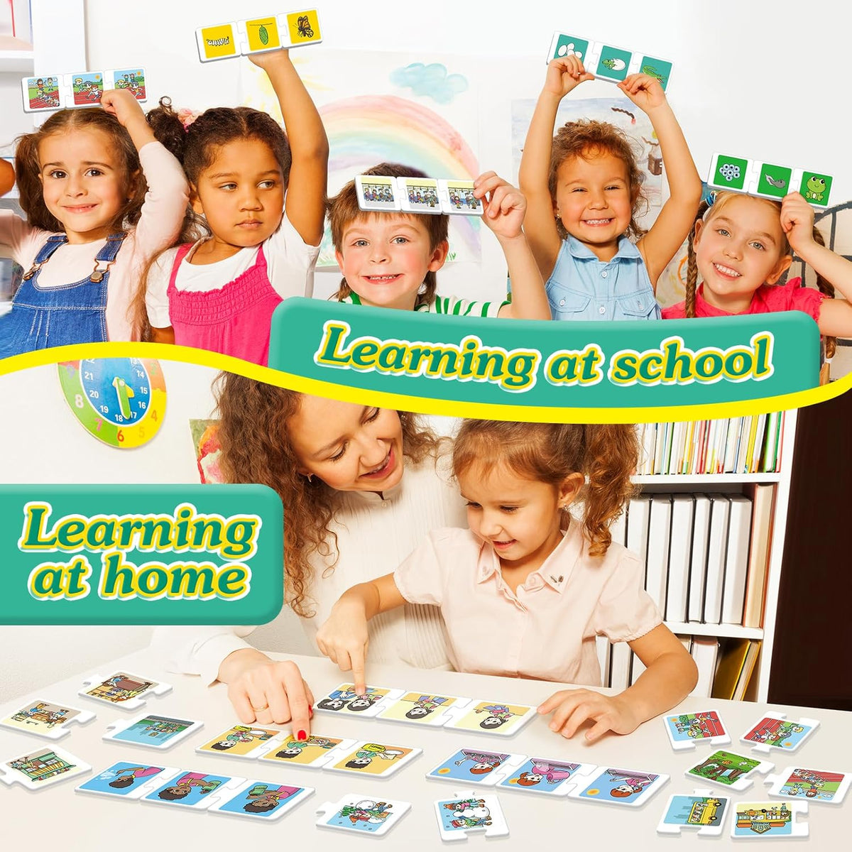 Sequencing Puzzle Cards,Sequence Board Game for Kids,Speech Therapy Materials for