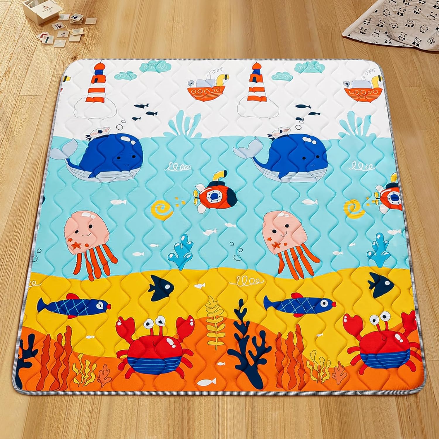 Baby Play Mat - Thicken 50x50 Inch Soft Foam Crawling Mat for Playpen & Floor, Non-Slip Waterproof