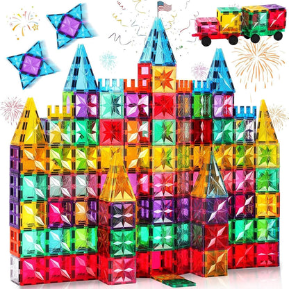 Magnetic Tiles,100PCS Star Magnetic Building Blocks Toy for Ages 3 4 5 6 7 8 9,Magnetic Tiles for