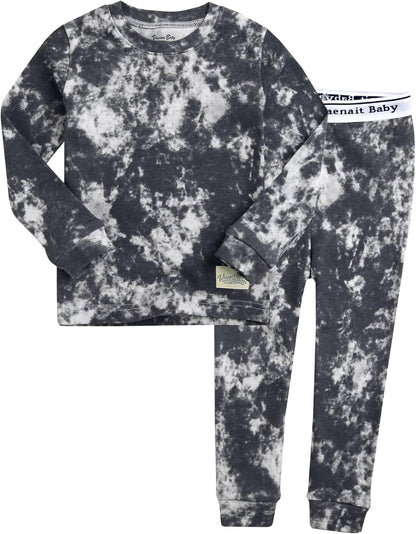 VAENAIT BABY 12M-12Y Toddler Kids Boys Girls 100% Cotton Marbling Tiedye Sung Fit Sleepwear Pajamas