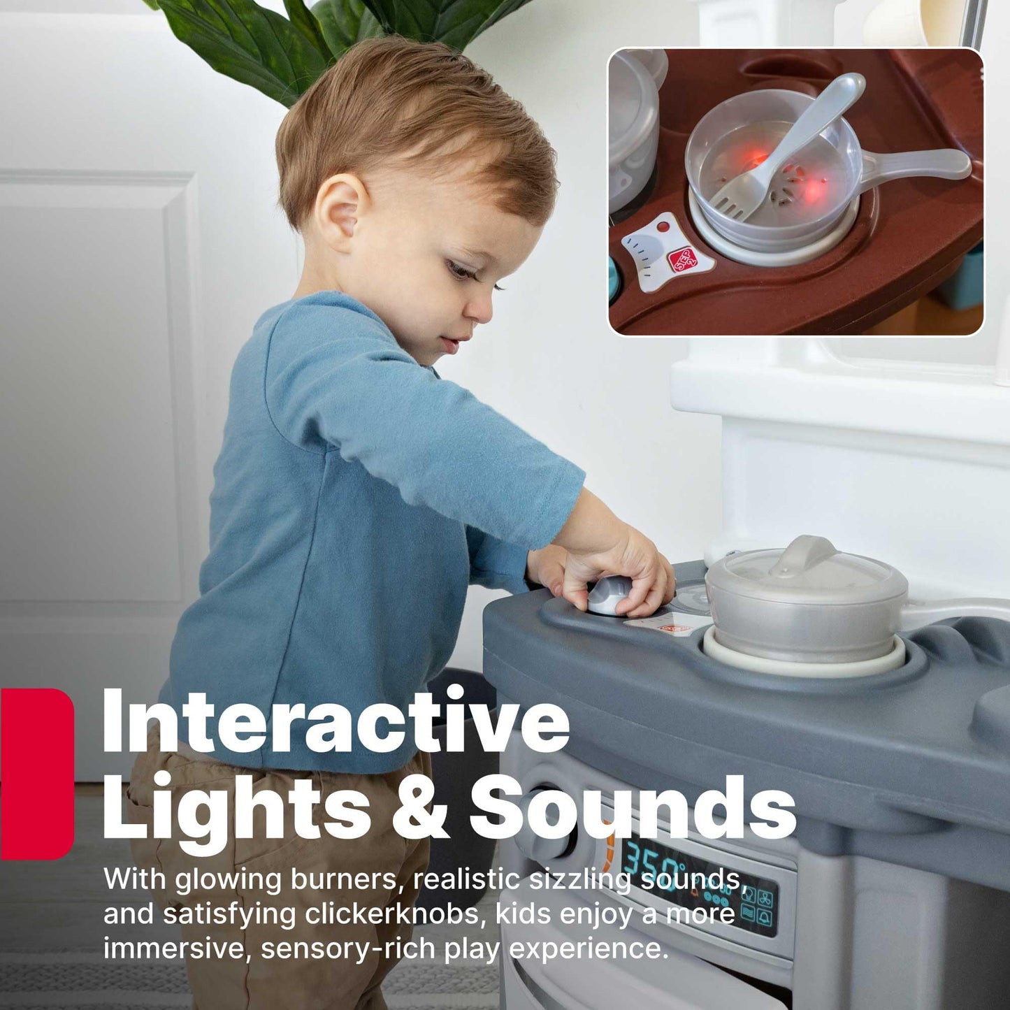 Step2 Fun with Friends Kids Kitchen Playset, Indoor/Outdoor Kitchenette with Lights & Sounds