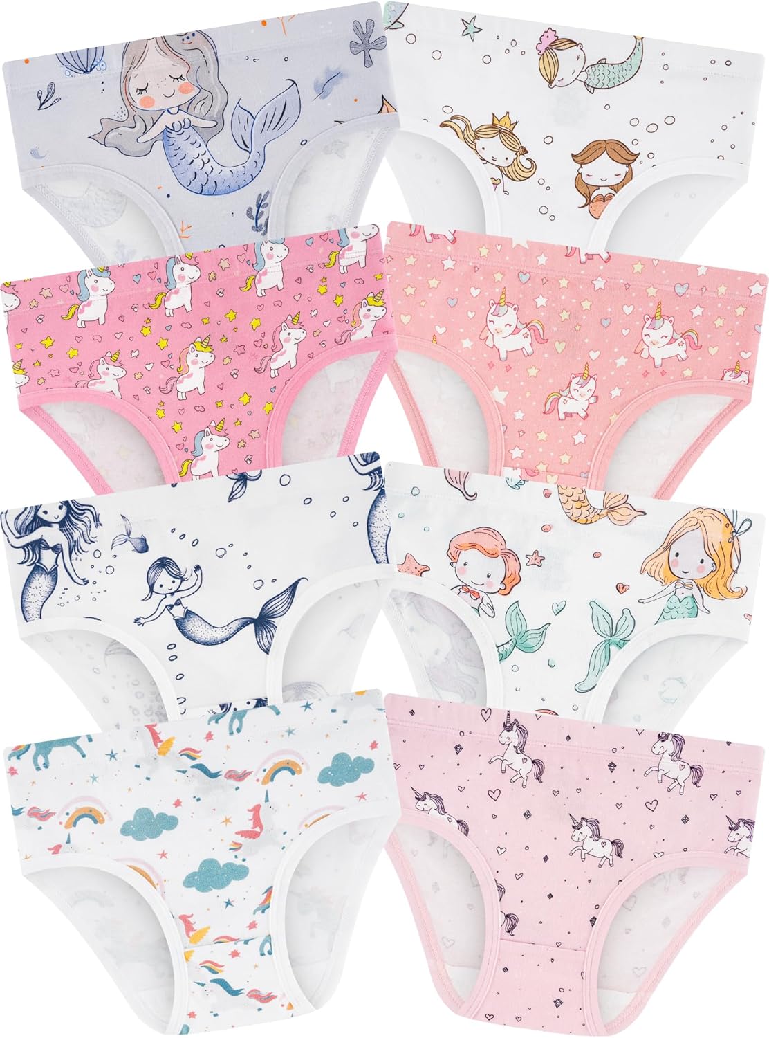 Girls' Underwear,Soft Cotton Tagless Panties for Toddlers' & Little Kids' Comfort,Breathable