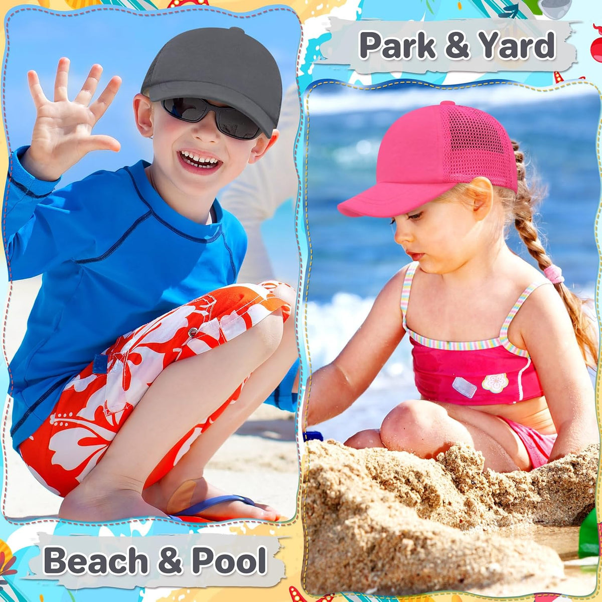 qikqik Baby Baseball Cap Toddler Baseball Hat with Mesh Infant Sun Hat UPF 50+ Baby Ball Cap