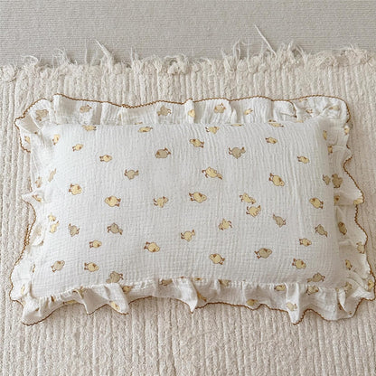 BuLuTu Duck Print Toddler Pillow Cases 20"x26", Cotton Muslin Boys Girls Pillowcase Fits Toddler