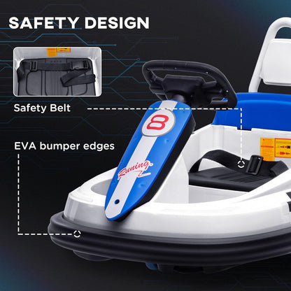 Aosom Toddler Bumper Car, 360° Rotation 6V Kids Electric Ride on Bumper Car with EVA Bumper Edges