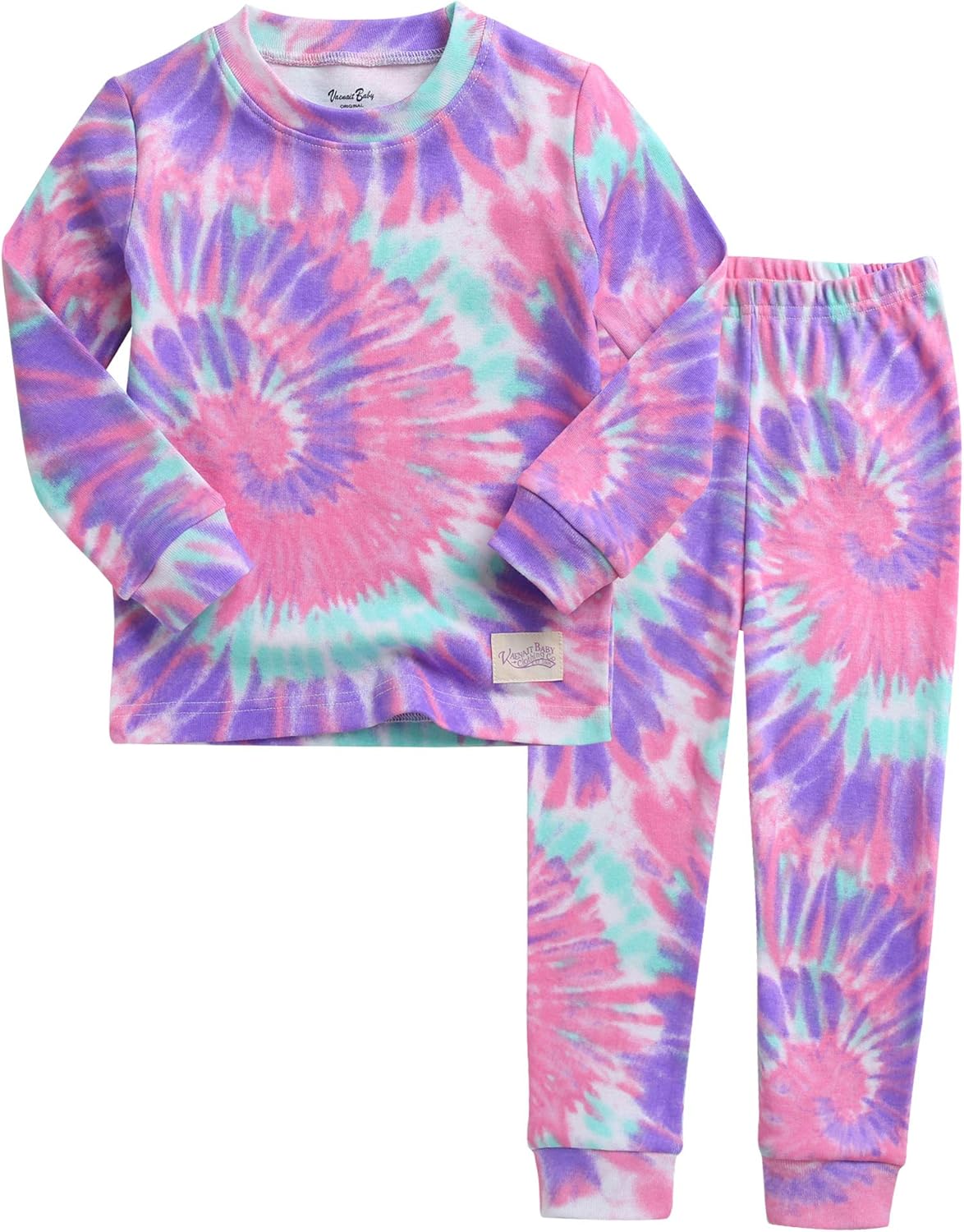 VAENAIT BABY 12M-12Y Toddler Kids Boys Girls 100% Cotton Marbling Tiedye Sung Fit Sleepwear Pajamas