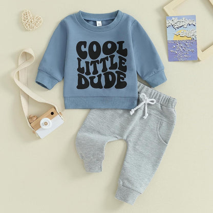 Baby Boy Clothes Fall 6 12 18 24 Months Football Long Sleeve Pullover Tops & Pant Sets Toddler
