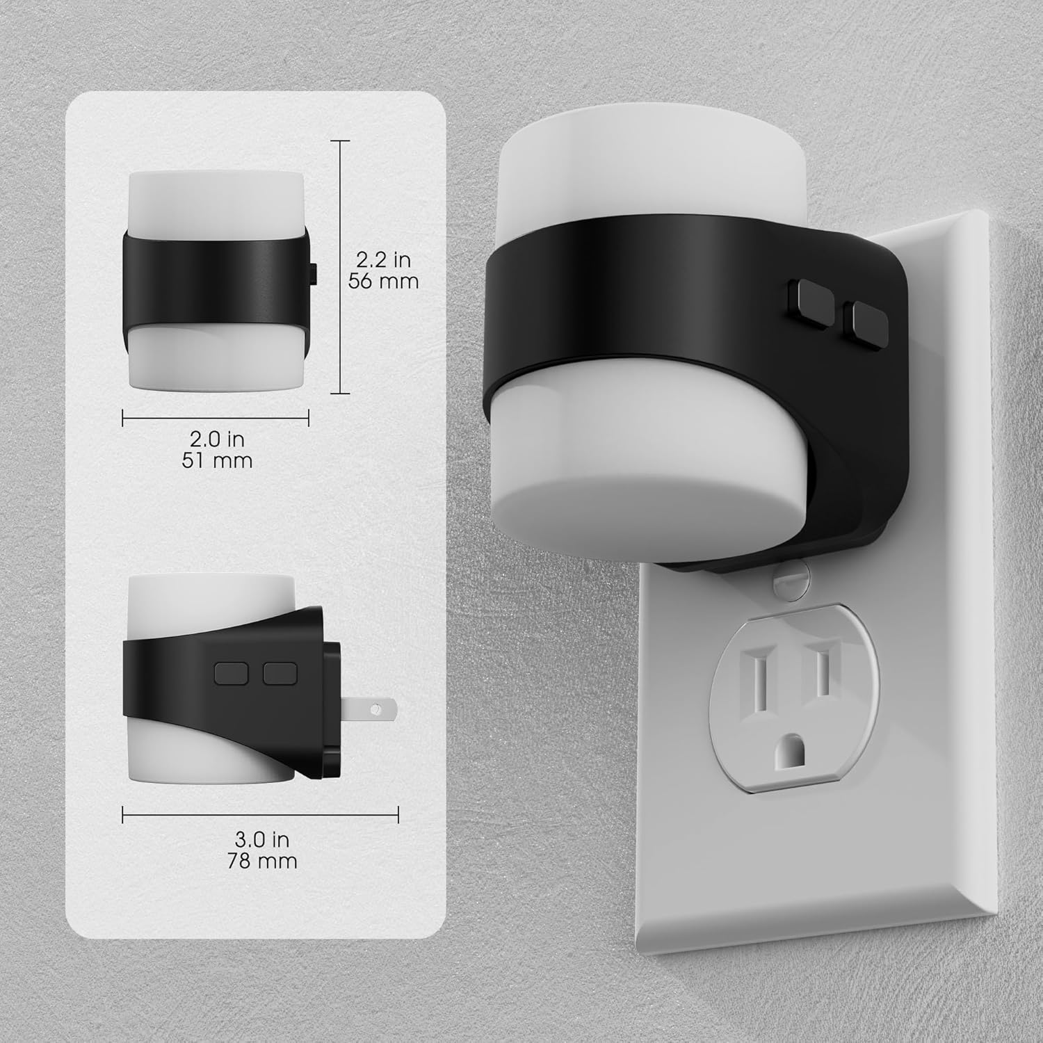 Night Light, Night Lights Plug into Wall, LED Nightlight for Kids & Adults, 3CCT Adjustable