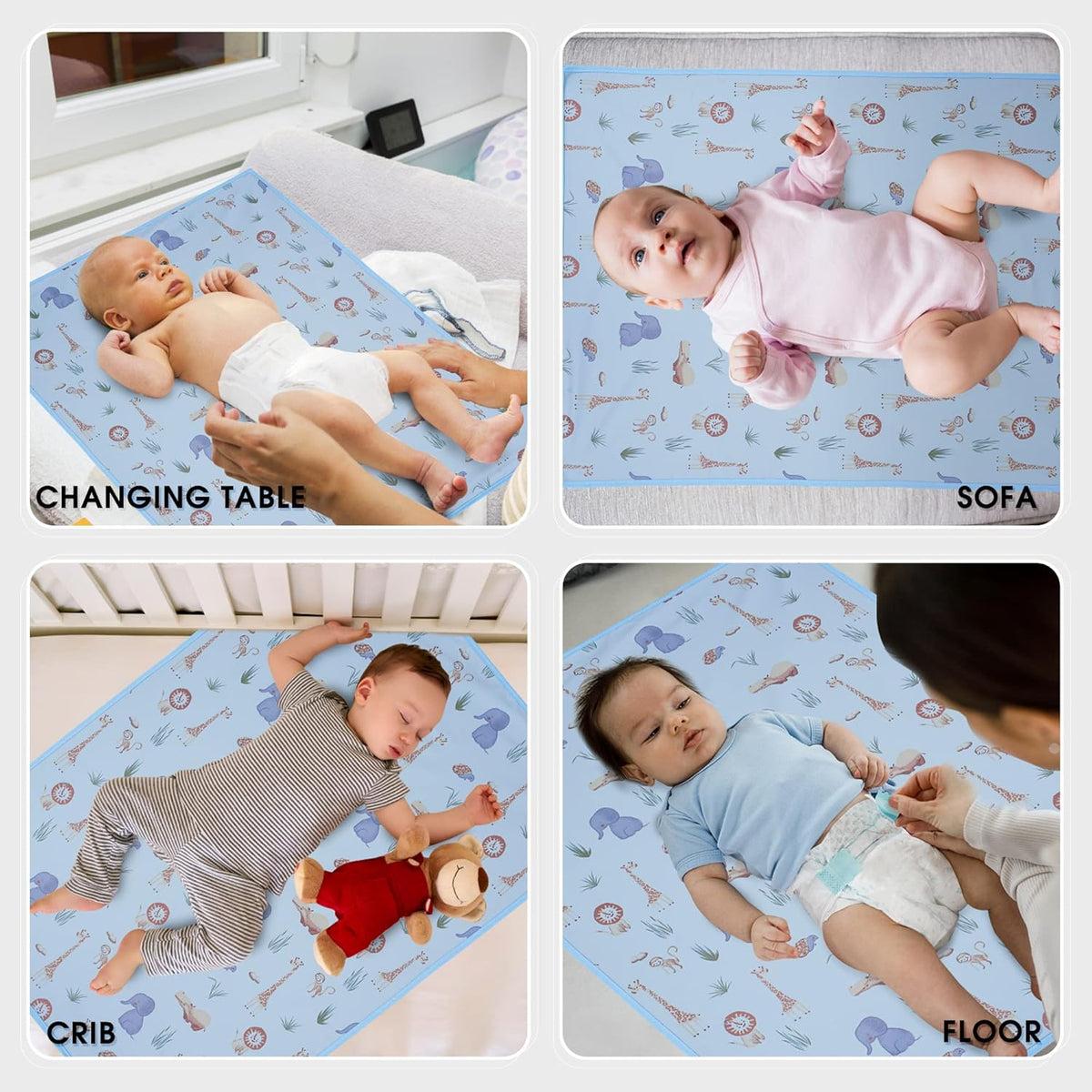 Vegan Leather Baby Changing Mat - Wipeable Portable Changing Pad, Foldable Travel Changing Mat for