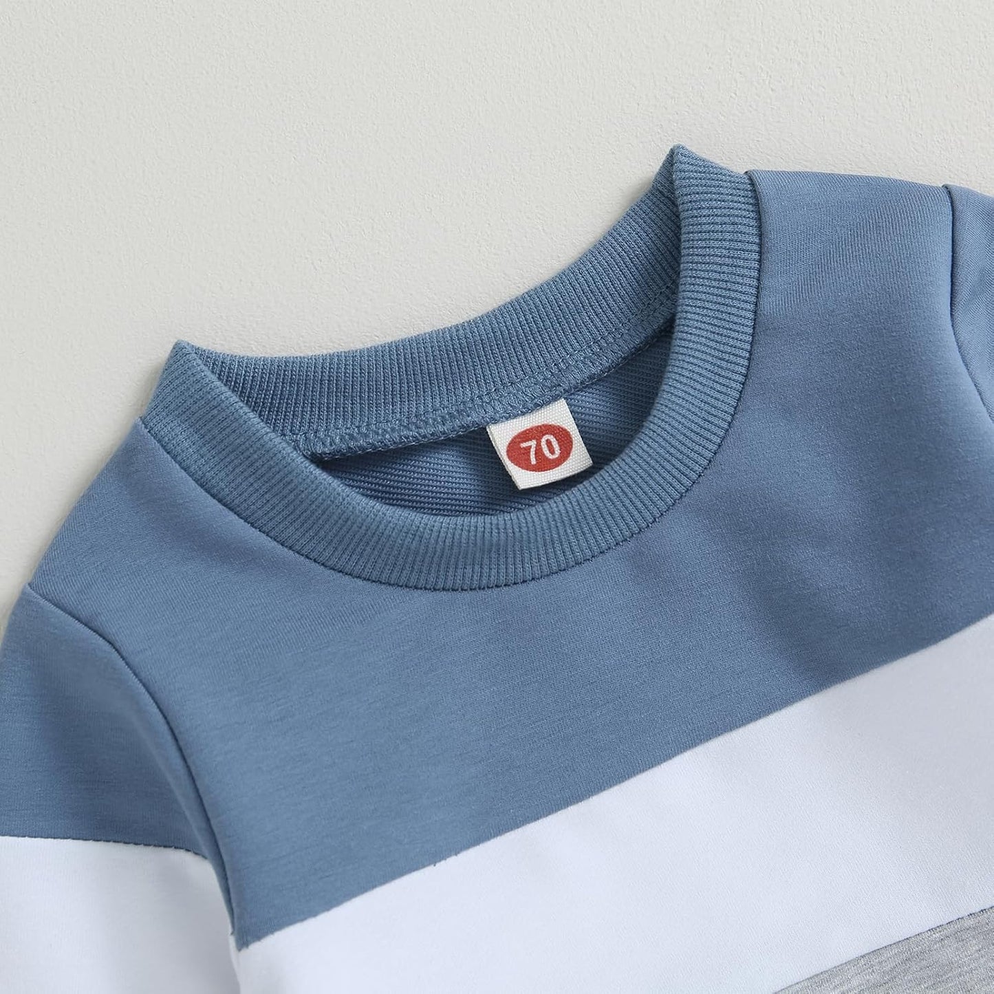 Kupretty Toddler Baby Boy Fall Winter Clothes Color Block Long Sleeve Sweatshirt Pullover Tops +