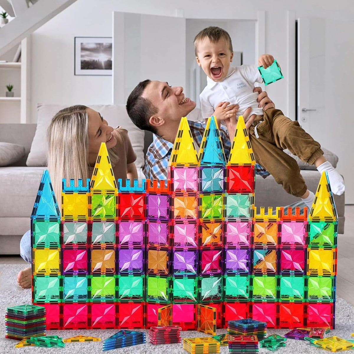 Magnetic Tiles,100PCS Star Magnetic Building Blocks Toy for Ages 3 4 5 6 7 8 9,Magnetic Tiles for