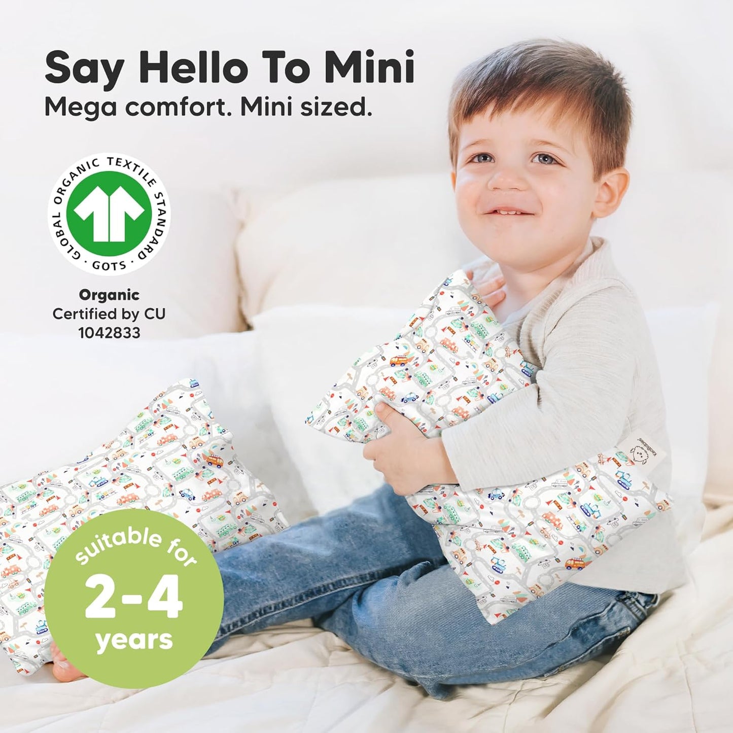 Mini Toddler Pillow with Pillowcase - 9x13 My Little Dreamy Travel Kids Pillow for Sleeping