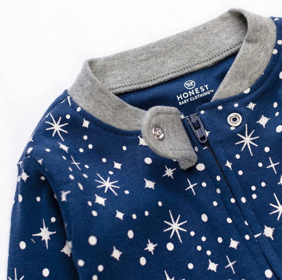 HonestBaby Baby Sleep N' Play One-Piece Zip-Front Footed Organic Cotton Pajama Sleeper