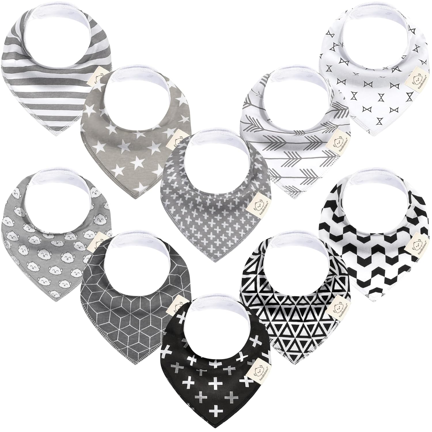 10-Pack Organic Baby Bandana Bibs for Girls - Super Absorbent Triangle Baby Bibs for Drooling and