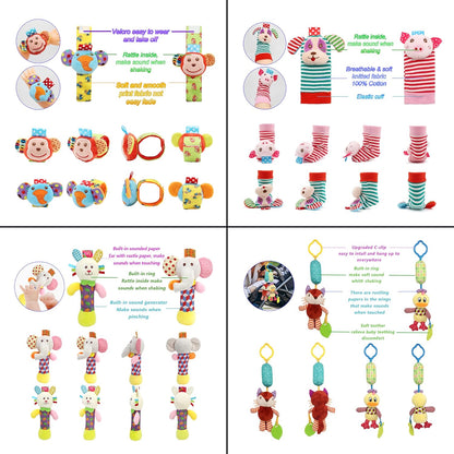Wrist Rattles Foot Finder Rattle Sock Baby Toy, Hanging Rattle Toy, Hand Bracelet Rattle, Feet Leg