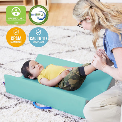ECR4Kids SoftZone Baby Changing Pad, Contoured, Seafoam/Light Grey