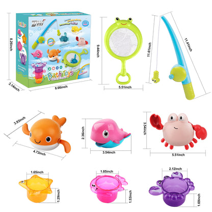 Dwi Dowellin Bath Toy for Toddlers ,Bathtub Toy with Floating Mold Free Swimming Toys and Stacking