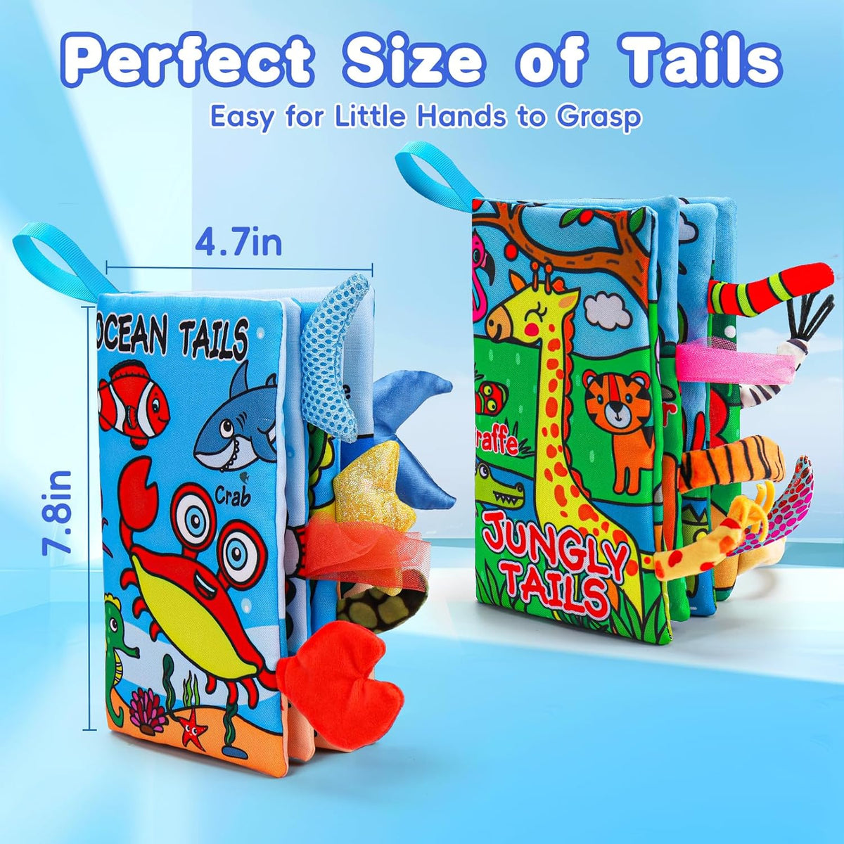 2PCS Baby Books 0-6 Months Tummy Time Infant Toys 0-3 Months High Contrast Baby Sensory Toys 3-6