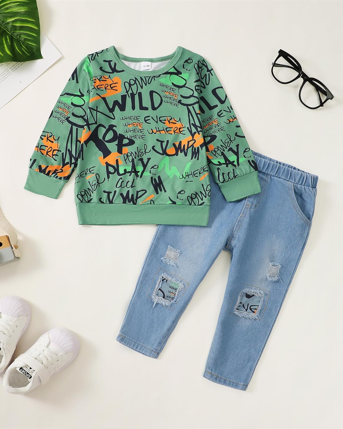 Toddler Baby Boy Outfits Fall Winter Clothes Color Block Long Sleeve Sweatshirt Tops + Jogger Pants