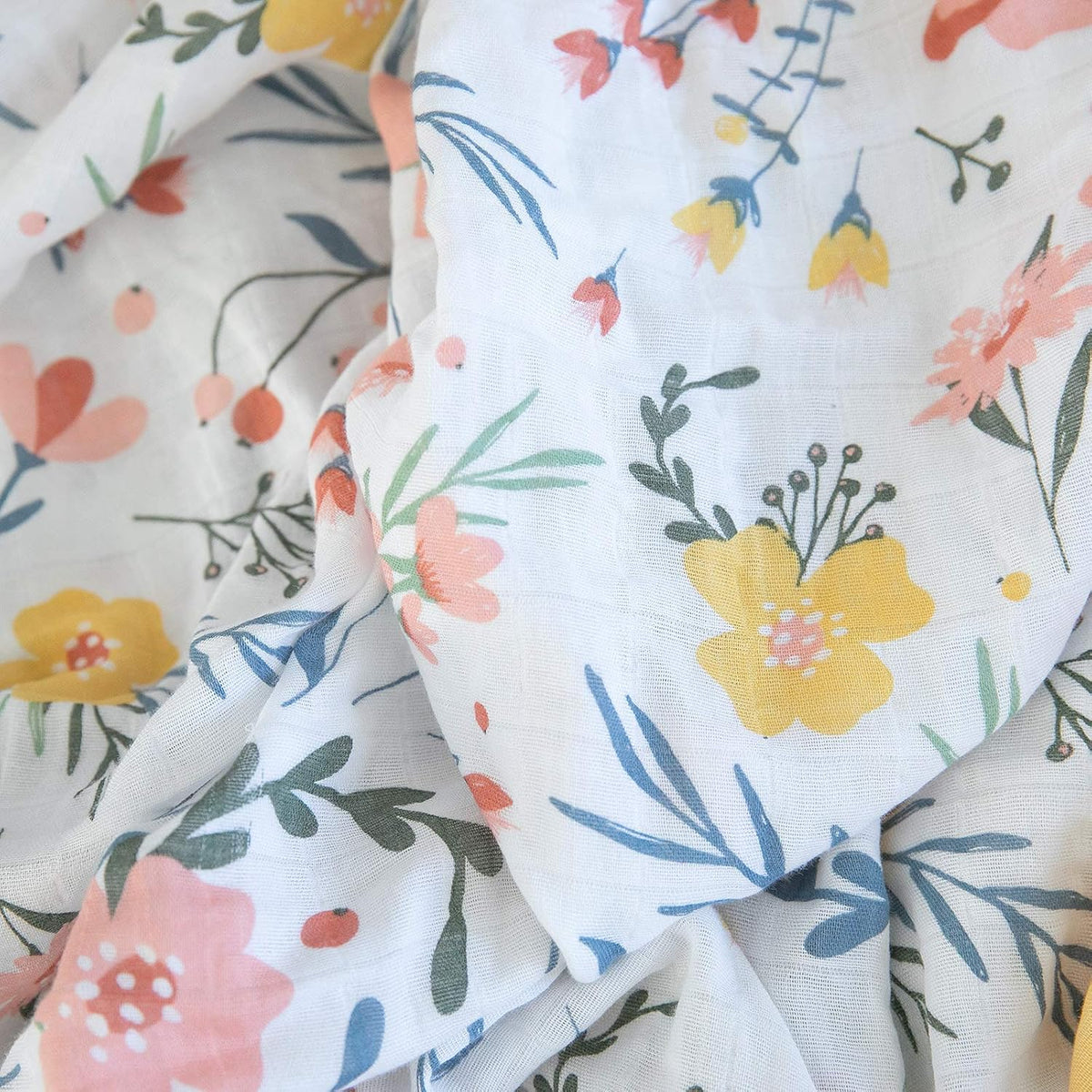 GRACED SOFT LUXURIES Premium Muslin Baby Swaddle Blankets 2 Pack | Large 47 x 47 inch | 100% Cotton
