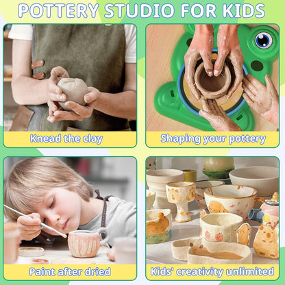 Pottery Wheel for Kids - Complete Pottery Painting Kit Arts and Crafts for Kids Ages 8-12 with 3