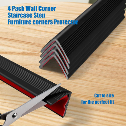 Wall Corner Protectors 4 Pack,1.57x1.57x23.62x0.12 inch PVC Double Side Proof Corner Guards for
