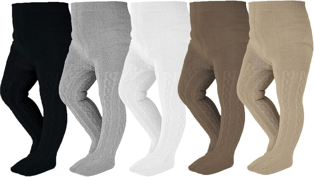 EPEIUS Baby Girl Tights Thick Cable Knit Leggings Stockings Cotton Pantyhose for Newborn Infant