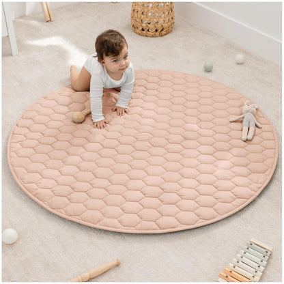 Comfy Cubs Round Kids Play Mat - Medium 48 inches Soft Quilted Baby Floor Mat with Non-Slip Bottom