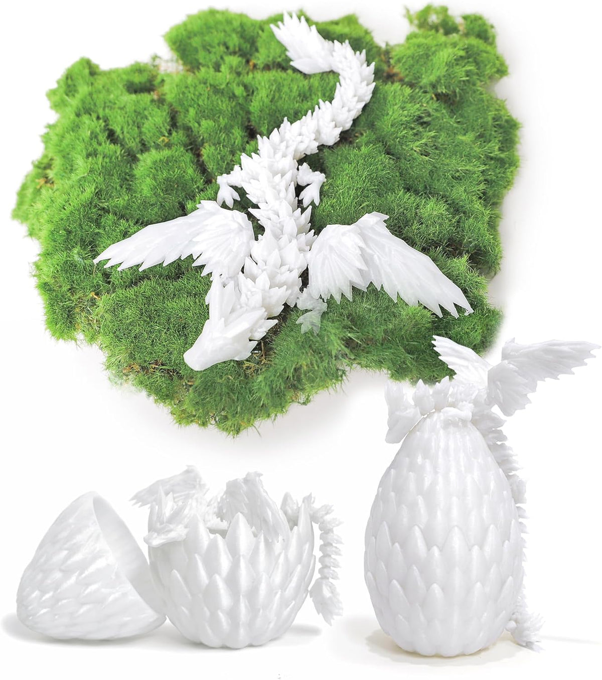 Upgraded 3D Printed Flying Dragon in Egg - Surprise Egg with Flexible Winged Dragon Inside, Mystery