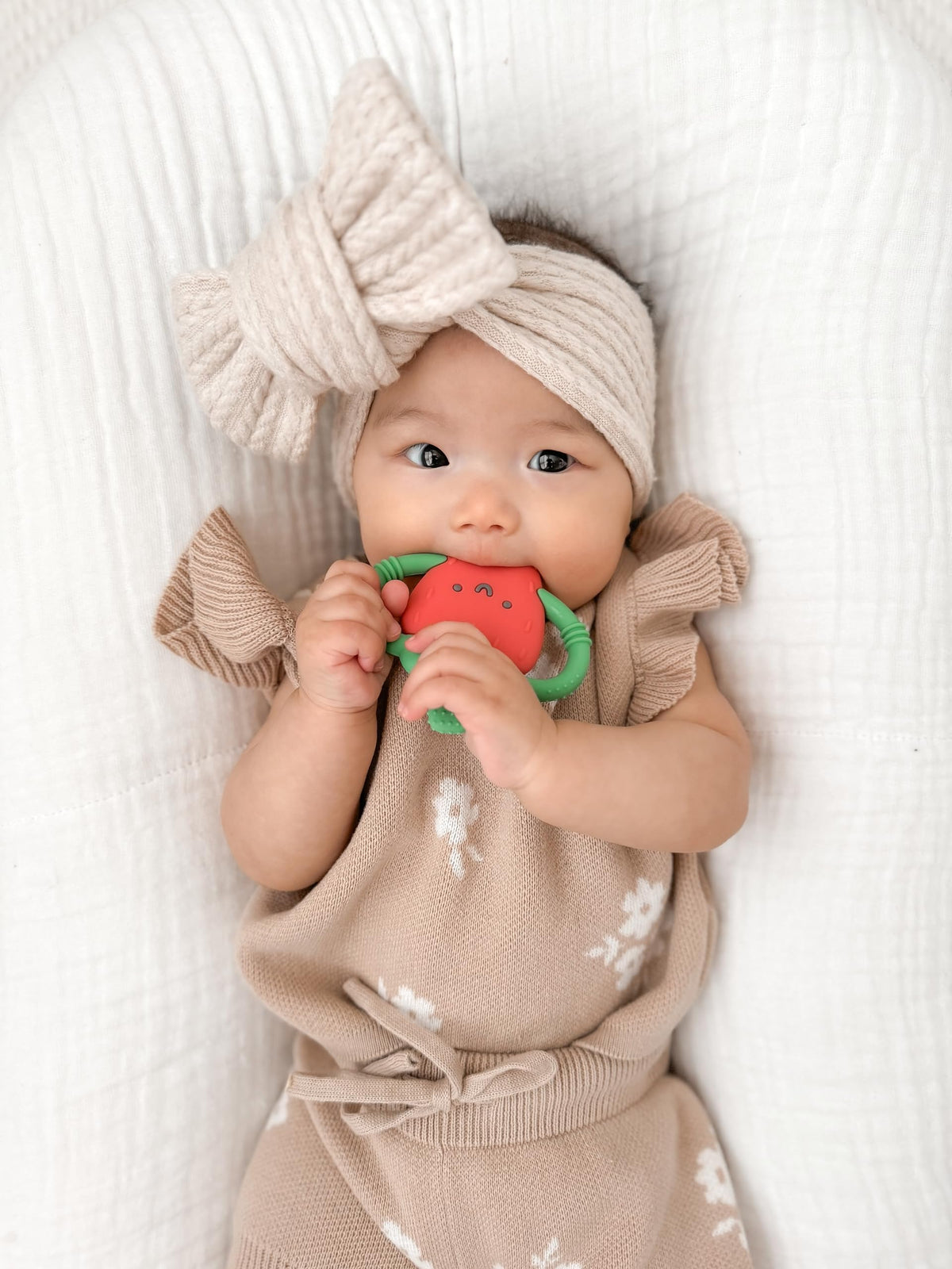 Itzy Ritzy Strawberry-Shaped Baby Teether with Handles (Strawberry Teether)