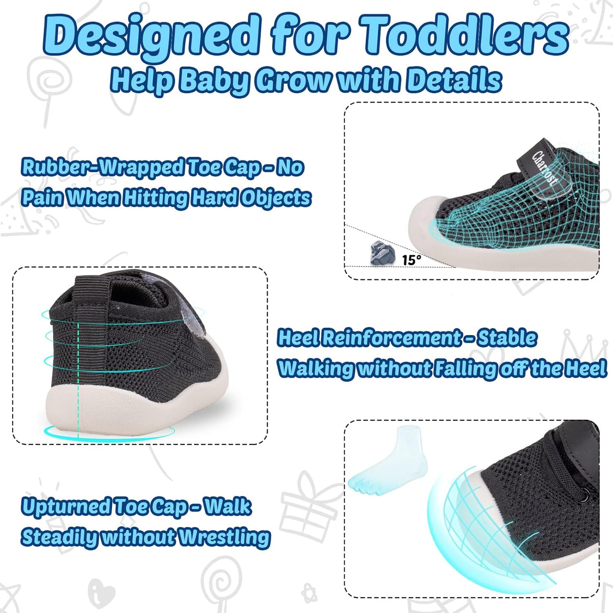 Baby First-Walking Shoes 1-4 Years Kid Shoes Trainers Toddler Infant Boys Girls Soft Sole Non Slip