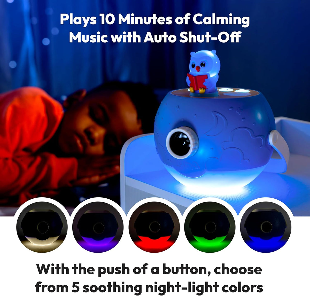 Kids Book Projector – 6 Bible & 5 Classic Read-Aloud Stories, 10 Songs & Night Light & Soothing
