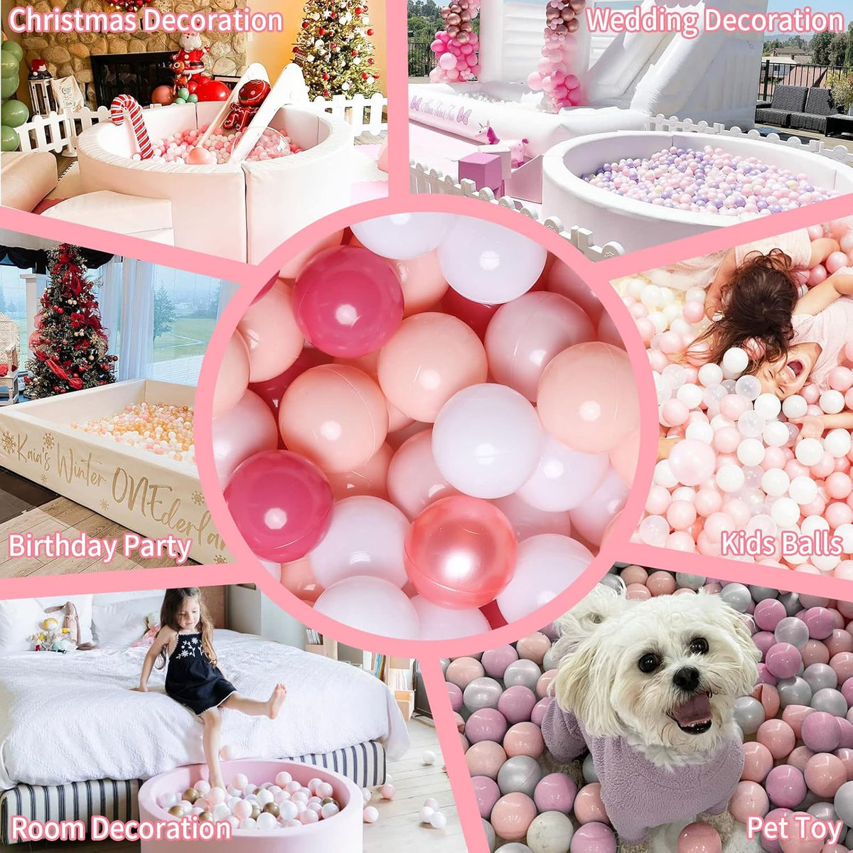 GOGOSO Ball Pits Balls for Toddlers Pack of 50 100 200 Plastics Shape Ball Non-Phthalate Non-BPA