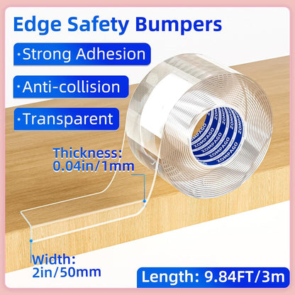 Clear Soft Corner Protectors for Furniture Strip,2in x9.84FT,Sharp Edge & Table Bumper,Window