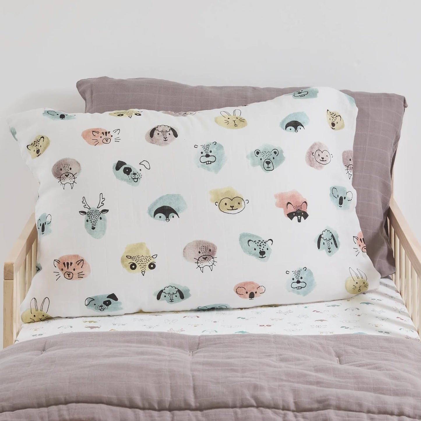 Little Unicorn Standard Pillowcase 2 Pack | Super Soft & Breathable Muslin Fabric | Snug Envelope