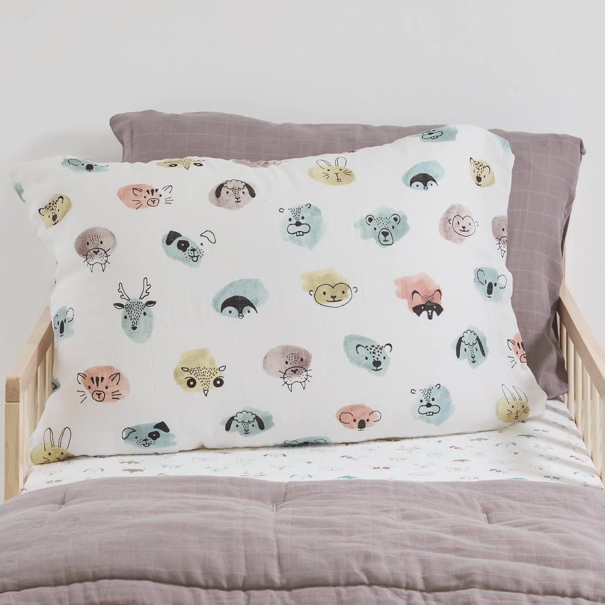 Little Unicorn Standard Pillowcase 2 Pack | Super Soft & Breathable Muslin Fabric | Snug Envelope