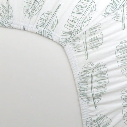 HonestBaby Organic Cotton Changing Pad Cover, Jumbo Leaf Sage, One Size