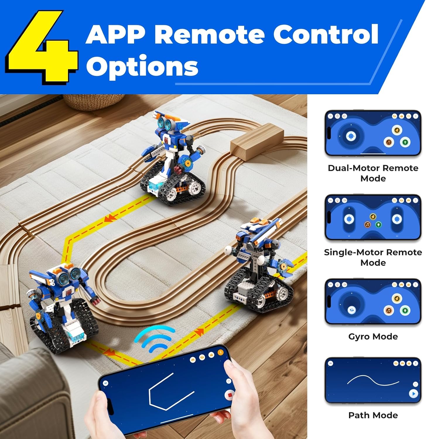 STEM Robot Toy 6-in-1 Robot Building Kit for Boys Age 8-12, APP Remote Control STEM Coding Toys