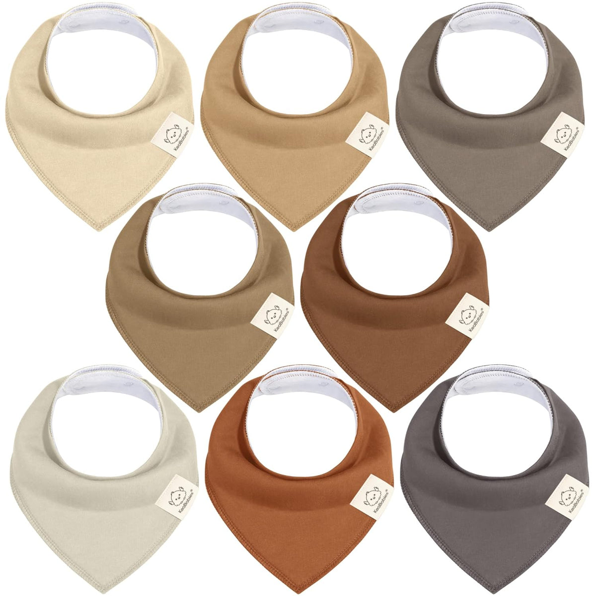8-Pack Organic Baby Bandana Bibs for Boys, Girls - Super Absorbent Triangle Baby Bibs for Drooling